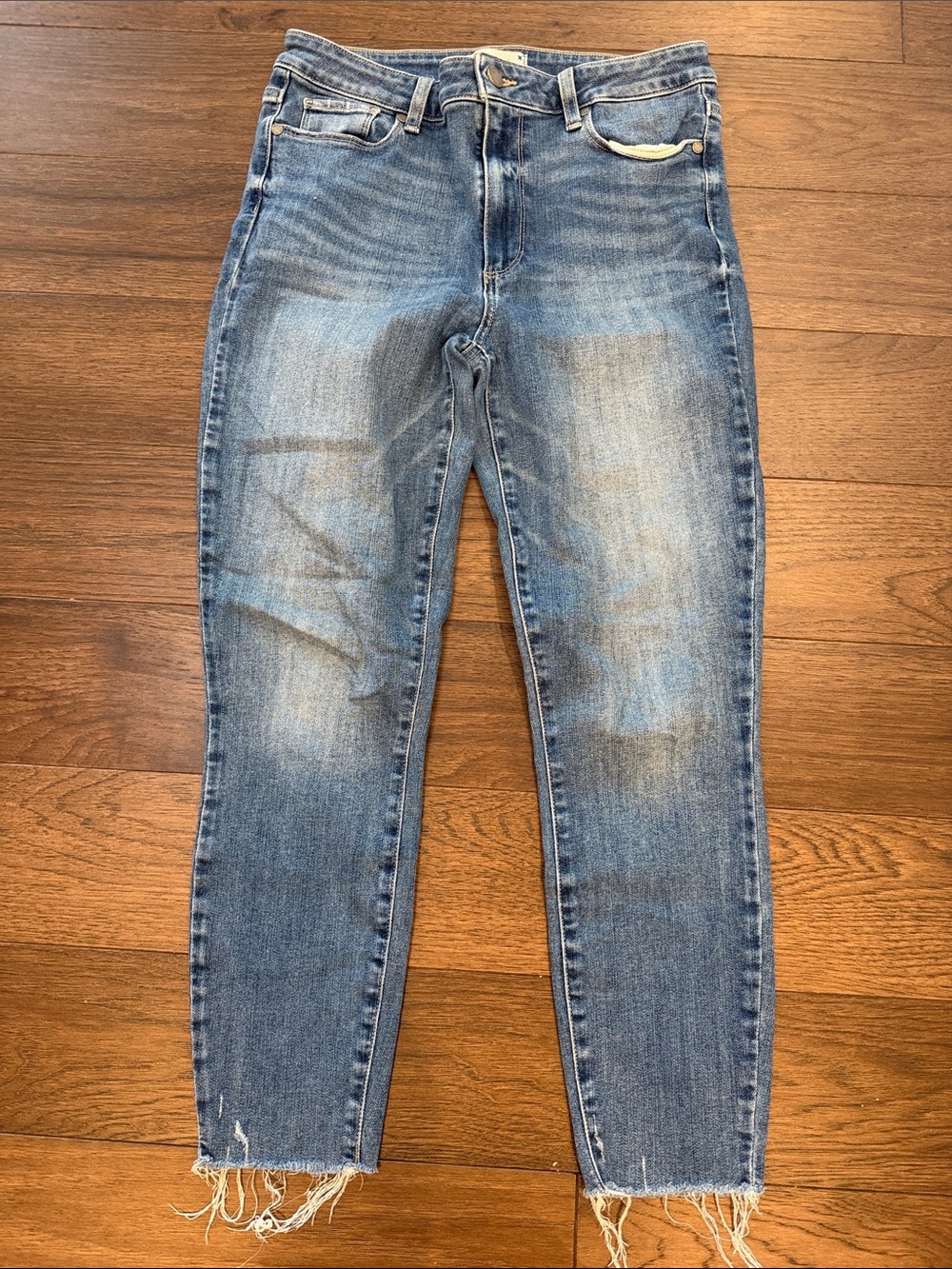 PAIGE Hoxton Ankle Raw-Hem High-Rise Skinny Jeans Size 30 - C161-029